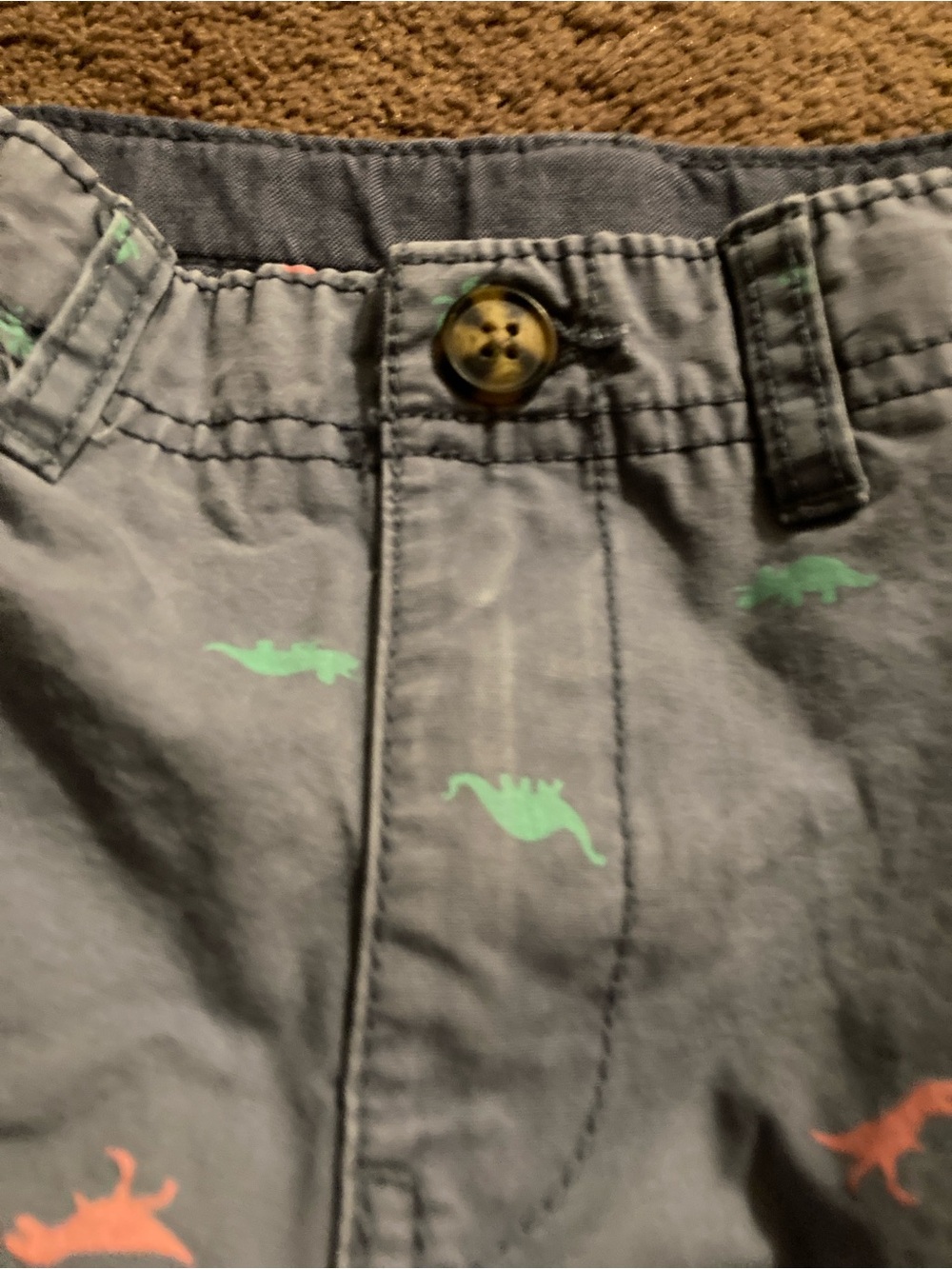 Carter's Gray Shorts with Green and Coral Dino Print - Picture 2 of 9